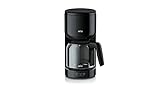 Braun PurEase Kaffeemaschine KF 3120 BK – Filterkaffeemaschine mit Glaskanne für 10 Tassen Kaffee, Kaffeezubereiter für einzigartiges Aroma, integrierter Wasserfilter, 1000 Watt, schwarz