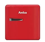 Amica KBR 331 100 R Mini-Kühlschrank 2 Tür- und Glasablagen Retro rot
