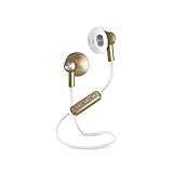 SBS Bluetooth Kopfhörer kabellos in Ear - Wireless Kopfhörer mit 3 Stunden Laufzeit, Mikrofon & Ladekabel - Funkkopfhörer in gold für Apple iPhone Handy - Drahtlose Kopfhörer