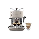 De'Longhi Icona Vintage ECOV 311.BG – Espresso Siebträgermaschine im Retro-Look, Espressomaschine mit manuellem Milchaufschäumer, für Kaffeepulver oder ESE Pads, 1,4 l Wassertank, beige