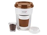 Korona 12202 Kaffeemaschine in braun/weiß | Filter Kaffeeautomat mit Becher To Go | 350 ml