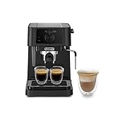 De'Longhi Stilosa EC 230.BK – traditionelle Espresso Siebträgermaschine, Espressomaschine mit manuellem Milchaufschäumer, für Espressopulver, 1 l Wassertank, schwarz