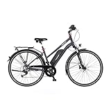 FISCHER Damen - Trekking E-Bike VIATOR 2.0, Elektrofahrrad, Dunkel anthrazit matt, 28 Zoll, RH 44 cm, Hinterradmotor 45 Nm, 48 V/557 Wh Akku