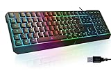 KLIM Chroma Gaming Tastatur QWERTZ DEUTSCH mit Kabel USB - NEU 2024 - Langlebig,...