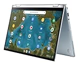 ASUS Chromebook Flip (C433) Convertible | 14,0' Full-HD Touch Display | Intel Core i5 | 8 GB RAM | 128 GB Speicher | Chrome OS | QWERTZ Tastatur | silber | Aluminium-Body | USB-C Ladefunktion