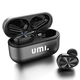 Amazon Brand - Umi Kopfhörer W5s Bluetooth 5.2 IPX7 Kabellose In-Ear-Kopfhörer für iPhone Samsung, Huawei mit Patentiertem Intelligenten Metall-Ladeetui (Grau)