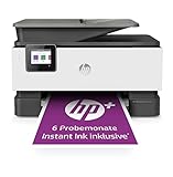 HP OfficeJet Pro 9010e Multifunktionsdrucker (HP+, A4, Drucker, Scanner, Kopierer, Fax, WLAN, LAN, Duplex, Airprint, mit 6 Probemonaten HP Instant Ink Inklusive) Grau, Weiß