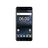 Nokia 6 Smartphone (13,9 cm (5,5 Zoll), 32GB, 16 Megapixel Kamera, Android 7.0, Single Sim) matt-schwarz, version 2017