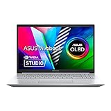 Asus Vivobook Pro 15 OLED Creator Laptop | 15,6' Full-HD OLED Display | AMD Ryzen 5-5600H | 16 GB RAM | 512 GB SSD | NVIDIA RTX 3050 | Windows 11 | QWERTZ Tastatur | Silver | Studiobook certificated