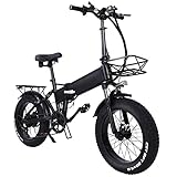 E Bike Fat Reifen 20'* 4' Mit 48V 15Ah Batterie, E-Bike für Herren und Damen, Long Range 60-80KM City Elektrofahrrad