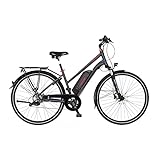 FISCHER Damen - Trekking E-Bike VIATOR 1.0, Elektrofahrrad, anthrazit matt, 28 Zoll, RH 44 cm, Heckmotor 45 Nm, 48 V Akku