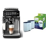 Philips 3200 Serie EP3246/70 Kaffeevollautomat, 5 Kaffeespezialitäten (LatteGo Milchsystem) Schwarz/Silber-lackiert & Kalk CA6903/22 Aqua Clean Wasserfilter für Kaffeevollautomaten