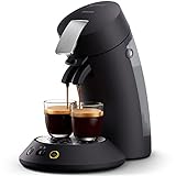 Philips Senseo Original Plus Premium Kaffeepadmaschine - mit Kaffee Boost und Crema Plus Technologie, Kaffeestärkewahl, aus recyceltem Plastik, ‎0.7 Liter, 21.3 x 31.5 x 33 cm, Schwarz (CSA220/69)
