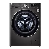 LG Electronics F4WV708P2BA Waschmaschine mit 8 kg Kapazität | Energieeffizienzklasse A | 1.400 U./Min. | Metallic Black Steel mit Chromring Bullauge, Schwarz