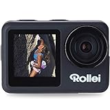 Rollei 40328 Action-Cam 8s Plus I 4K 60fps Unterwasserkamera mit Selfie-Display, Bildstabilisierung, Zeitraffer, Slow-Motion, Loop Funktion I Wasserdicht bis 10m