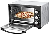 Mini Backofen 25 Liter | Pizza-Ofen | 3in1 Backofen | Minibackofen | Miniofen | Krümelblech | Ober-/Unterhitze | Konvektion | 60 min.Timer | 1.600 Watt (25 Liter Edelstahl)