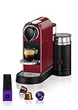 Krups XN7615 Nespresso Citiz&Milk Kaffeekapselmaschine | 1260 Watt | Wassertankkapazität 1l | Pumpendruck 19 Bar | Farbe Rot