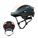 Lumos Ultra Smart-Helm | Fahrradhelm | Vorder- und Rücklicht (LED) | Blinker | Bremslichter | Bluetooth-Verbindung | Erwachsene: Herren, Damen (Deep Blue, Größe: M-L)
