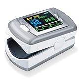 Beurer PO 80 Pulsoximeter, Messung von Sauerstoffsättigung (SpO₂) und Herzfrequenz (Puls), 24h kontinuierliche Aufzeichnung, Software „beurer SpO₂ Assistant“, Alarmfunktion
