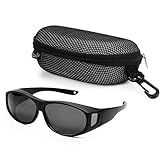 BEZZEE PRO Überbrille für Brillenträger Polarisiert mit Etui - Antireflex UV400 Aufsatz Sonnenschutz für Verschriebene Brillen - Herren & Damen Überbrille - Radfahren, Wandern, Angeln, Golfen