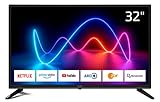 DYON Movie Smart 32 XT 80 cm (32 Zoll) Fernseher (HD Smart TV, HD Triple Tuner (DVB-C/-S2/-T2), Prime Video, Netflix & HbbTV)