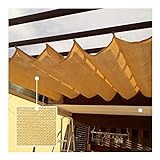 GDMING Einziehbar Segelschirm，Sonnenschutz Welle Überdachung，Durchlässige Markise，Draussen Vorhang, Zum Deck Gitter Dach Polyester, (Color : Yellow, Size : 2x3m)