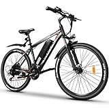 VARUN E-Bike Damen Herren E-Mountainbike Aluminiumlegierung 26 Zoll Elektrofahrrad mit 250W 36V 10.4Ah Abnehmbarer Lithium-Ionen-Akku (rot) (Rot, 26' 36V 10.4AH)