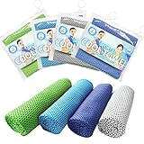 4 Farben Cool Towel Kühltücher,cool down Towel für Sommer,Sport Kühlhandtuch Set für Fitnessstudios/Joggen/Yoga/Golf/Fitness/ Strand/Camping.