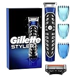 Gillette 4in1 Präzisions-Styler mit Barttrimmer + Rasierer + Rasierklinge + 3 Kammaufsätze, Geschenk Männer