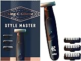 King C. Gillette Style Master Bart Trimmer für Männer mit 1 austauschbare 4D-Klinge und 3 austauschbare Kammaufsätze, Geschenk Männer