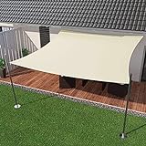 IBIZSAIL Markise-Wasserdicht- 95% UV Sonnenschutz - Gebogenes Rechteck - Geeignet für Garten、 Balkon、 Outdoor - Zitronengelb - 500 x 400 cm