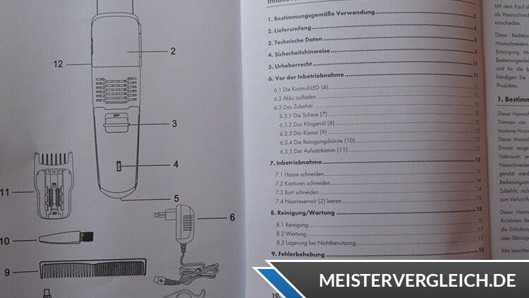 Haare schneiden mit Staubsauger Beschreibung