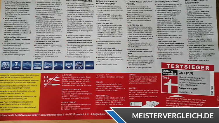 Hn8 Taschenfederkernmatratze Testsieger