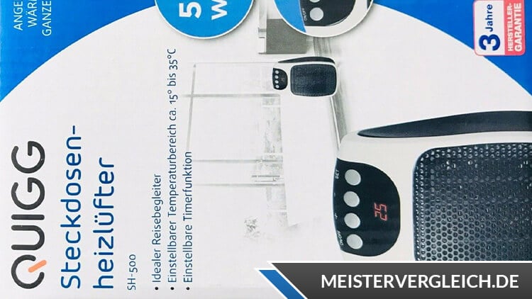 QUIGG Steckdosenheizlüfter Verpackung