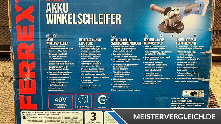 FERREX Akku-Winkelschleifer Anwendung
