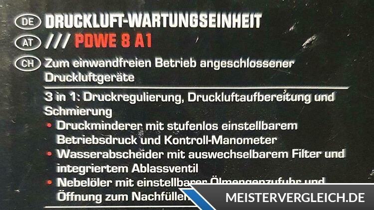 PARKSIDE Druckluft-Wartungseinheit Qualität