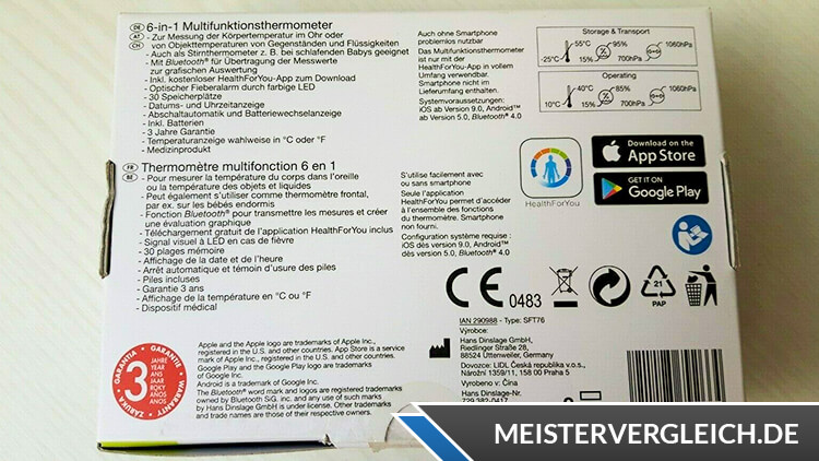 SILVERCREST Multifunktionsthermometer Lieferumfang