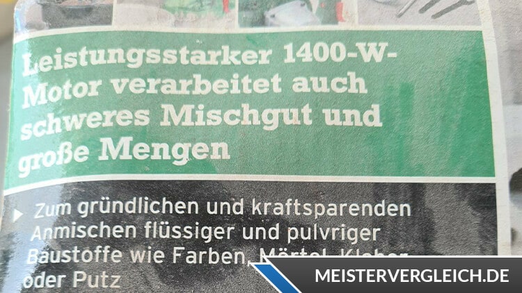 PARKSIDE Farb- und Mörtelrührer Eigenschaften