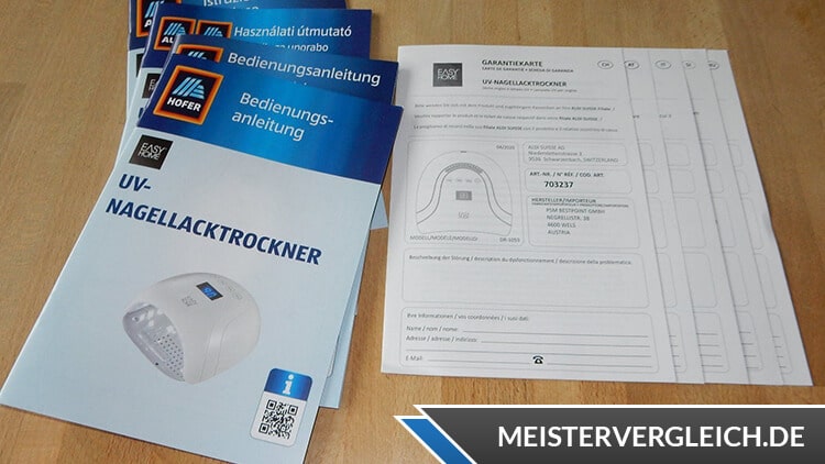EASY HOME Nageltrockner Bedienungsanleitung