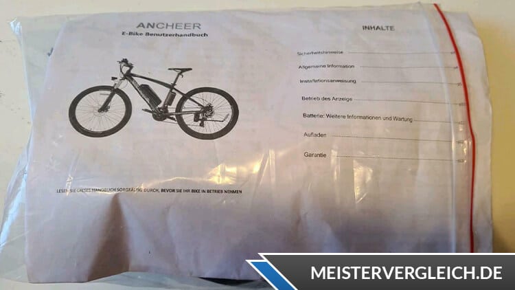 ANCHEER E-Mountainbike Bedienungsanleitung