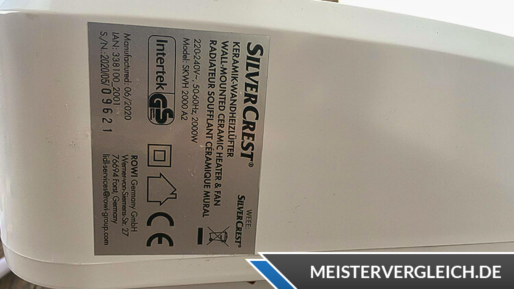 SILVERCREST Keramik-Wandheizlüfter Datenblatt