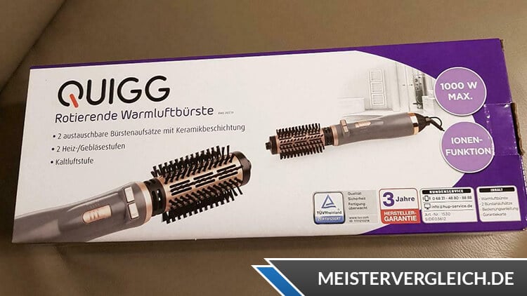 QUIGG Rotierende Warmluftbürste Verpackung