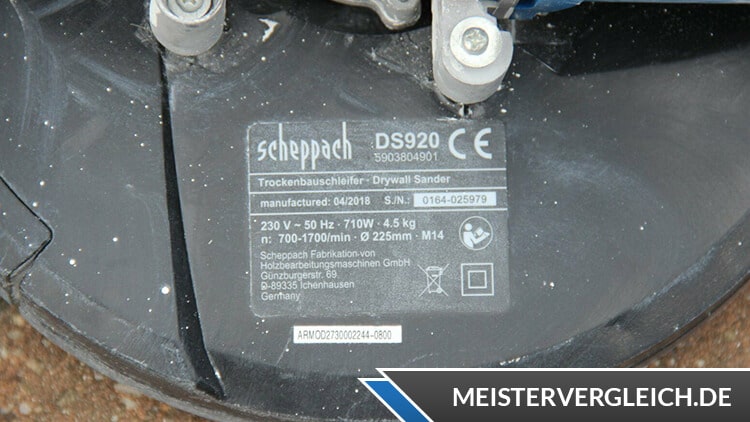 SCHEPPACH Wand- & Deckenschleifer DS920 Datenblatt