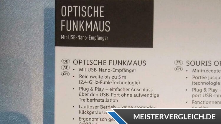 SILVERCREST Funkmaus Datenblatt