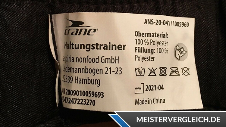 CRANE Haltungstrainer Datenblatt
