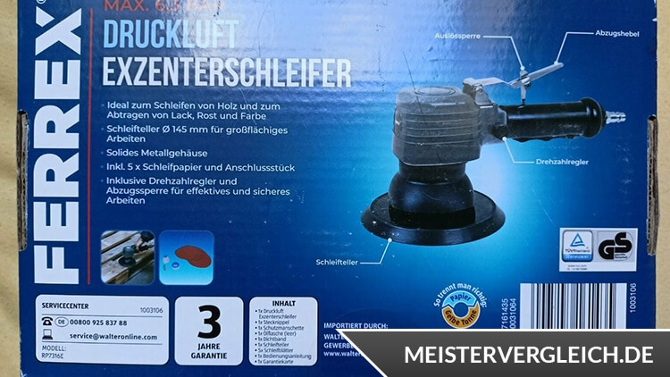 FERREX Exzenterschleifer Verpackung