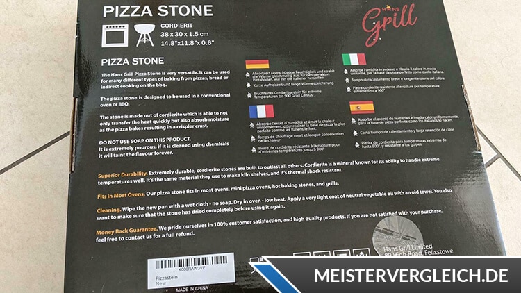 Hans Grill Pizzastein Lieferumfang