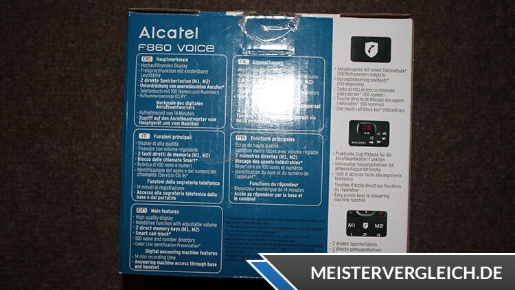 ALCATEL DECT-Telefon F860 Voice Verpackung