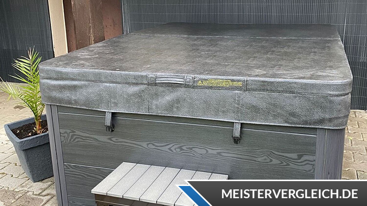HOME DELUXE Outdoor-Whirlpool White Marble Abdeckung