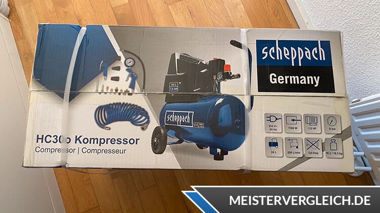 SCHEPPACH HC30o ölfreier Kompressor Verpackung